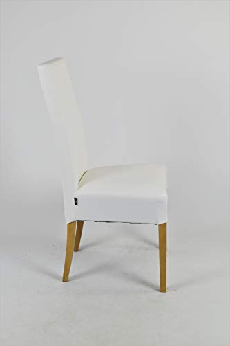 Tommychairs - Set 4 sillas Luisa para Cocina, Comedor, Bar y Restaurante, solida Estructura en Madera de Haya Color Roble y Asiento tapizado en Polipiel Blanco Tommychairs - Set 4 sillas Luisa para Cocina, Comedor, Bar y Restaurante, solida Estructura en Madera de Haya Color Roble y Asiento tapizado en Polipiel Blanco