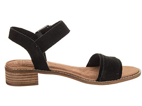 TOMS Women's Camilia Sandal Black Suede Size 7.5 B(M) US