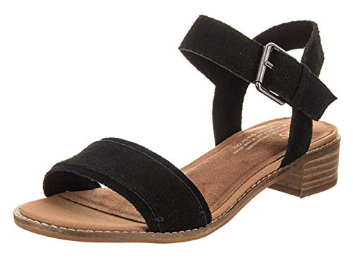 TOMS Women's Camilia Sandal Black Suede Size 7.5 B(M) US