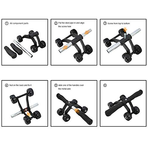 TOMSHOO 6 en 1 AB Roller Kit de Ejercicio con 4 Ruedas, Bandas Elasticas, Cuerda de Salto, Rodilla Mat para Abdominales, Ejercicios en Casa TOMSHOO 6 en 1 AB Roller Kit de Ejercicio con 4 Ruedas, Bandas Elasticas, Cuerda de Salto, Rodilla Mat para Abdominales, Ejercicios en Casa