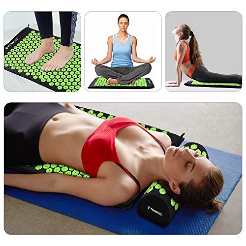 TOMSHOO Esterilla Acupresión, Kit de Masaje con Cojín y Esterilla de Masaje para la Relajación de Salud y el Alivio del Doloroga, Estera de Acupresión con 2 pcs Bolas de Masaje de Punta y Bolsa TOMSHOO Esterilla Acupresión, Kit de Masaje con Cojín y Esterilla de Masaje para la Relajación de Salud y el Alivio del Doloroga, Estera de Acupresión con 2 pcs Bolas de Masaje de Punta y Bolsa