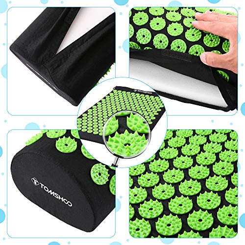 TOMSHOO Esterilla Acupresión, Kit de Masaje con Cojín y Esterilla de Masaje para la Relajación de Salud y el Alivio del Doloroga, Estera de Acupresión con 2 pcs Bolas de Masaje de Punta y Bolsa TOMSHOO Esterilla Acupresión, Kit de Masaje con Cojín y Esterilla de Masaje para la Relajación de Salud y el Alivio del Doloroga, Estera de Acupresión con 2 pcs Bolas de Masaje de Punta y Bolsa