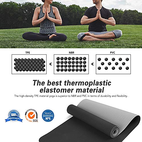 TOMSHOO Esterilla Yoga Antideslizante, Colchoneta Yoga de TPE 8mm, Alfombrilla Yoga Doble Capa y Doble Color con Correa y Bolsa de Transporte para Pilates Ejercicios y Fitness (Púrpura y Rosa) TOMSHOO Esterilla Yoga Antideslizante, Colchoneta Yoga de TPE 8mm, Alfombrilla Yoga Doble Capa y Doble Color con Correa y Bolsa de Transporte para Pilates Ejercicios y Fitness (Púrpura y Rosa)