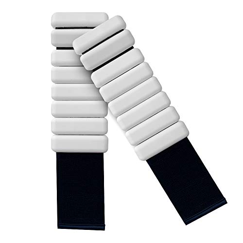 TOMSHOO Pesas Muñecas y Tobillos, Pesas Muñecas 1kg de Silicona, 2 Piezas Pulsera de Peso para Yoga Correr Aeróbic y Entrenamiento (Blanco) TOMSHOO Pesas Muñecas y Tobillos, Pesas Muñecas 1kg de Silicona, 2 Piezas Pulsera de Peso para Yoga Correr Aeróbic y Entrenamiento (Blanco)