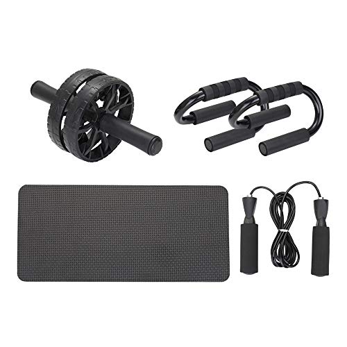 TOMSHOO Rueda Abdominales Fitness Kit 5 en 1 con Push Up Bars de Empuje Cuerda de Saltar Pinza de Mano Núcleo Abdominal Entrenamiento Físico