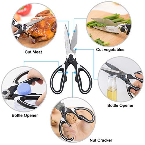 Tomuku Tijeras de Cocina multifunción Tijeras Acero Inoxidable Ultra Afiladas con Funda Protectora para Cuchilla Tomuku Tijeras de Cocina multifunción Tijeras Acero Inoxidable Ultra Afiladas con Funda Protectora para Cuchilla