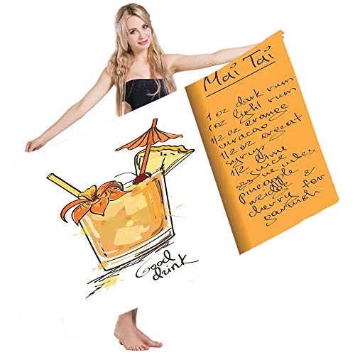 Tonesum Paños De Baño,Toalla Secado Rápido,Toallas De Baño,Toalla De Playa,Tiki Bar Style MAI Tai Cóctel En Un Vaso La Receta Bebida Hawaiana Tonesum Paños De Baño,Toalla Secado Rápido,Toallas De Baño,Toalla De Playa,Tiki Bar Style MAI Tai Cóctel En Un Vaso La Receta Bebida Hawaiana