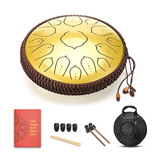 Tongue Drum, Tambor de Lengua de Acero, 15 Notas Percusión Tambor, para la Meditación Yoga Zazen Sanación con Sonidos