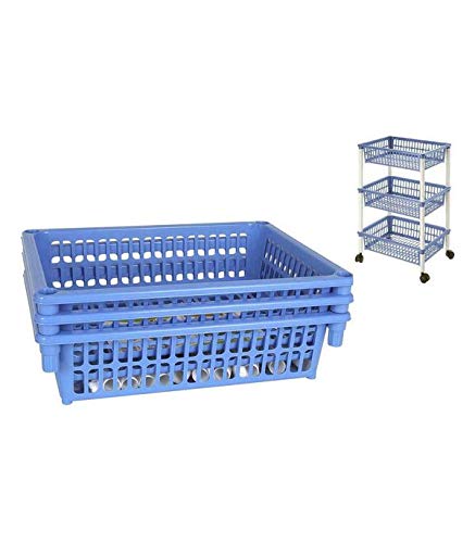 Tontarelli S2201031 Carrito Verdulero Desmontable Plastico 3 Cajones (40 X 29 x 62 cm), Multicolor Tontarelli S2201031 Carrito Verdulero Desmontable Plastico 3 Cajones (40 X 29 x 62 cm), Multicolor