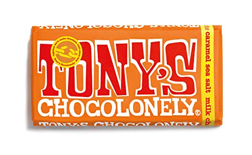 Tony's Chocolonely Fairtrade Caramel and Sea Salt Milk Chocolate Bar 180g
