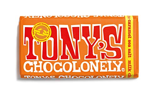Tony's Chocolonely Fairtrade Caramel and Sea Salt Milk Chocolate Bar 180g Tony's Chocolonely Fairtrade Caramel and Sea Salt Milk Chocolate Bar 180g