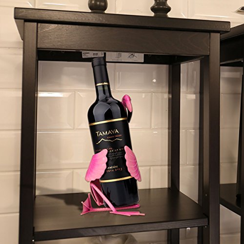 TOOARTS - Soporte para Vino - Dulce Sueño - Botellero forma de Flamenco del Estilo Metálico para la Decoración del Hogar Bar (Artesanía de Hierro,Color Rosa)