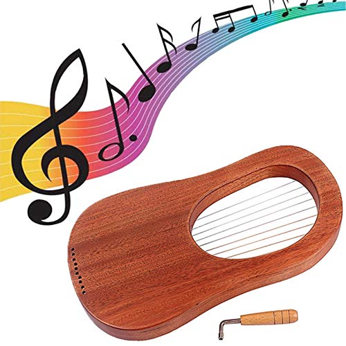 TOOGOO Arpa de Madera Arpa de 10 Cuerdas Lira Peque？a Portátil con Instrumento Musical de Cuerda Duradero Herramientas para Principiantes Regalo de Ni？os Ni？as