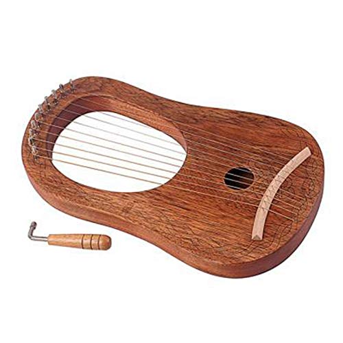 TOOGOO Arpa de Madera Arpa de 10 Cuerdas Lira Peque？a Portátil con Instrumento Musical de Cuerda Duradero Herramientas para Principiantes Regalo de Ni？os Ni？as