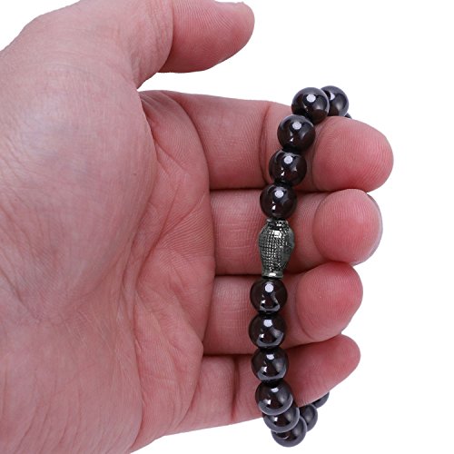 TOOGOO Pulsera de calculos biliares Negro biomagnetico Unico Accesorios Joya de Yoga Cabeza de Buda perdida de Peso de Salud Potencia energetica Plata