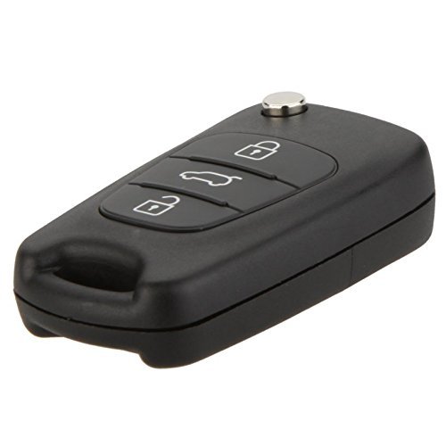 TOOGOO Reemplazo 3 botones Entrada sin llave Combinacion de Caja de llave Cascara de llave Llavero de coche del tiron plegable de control remoto Compatible con Hyundai i30 i20