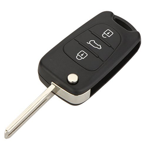 TOOGOO Reemplazo 3 botones Entrada sin llave Combinacion de Caja de llave Cascara de llave Llavero de coche del tiron plegable de control remoto Compatible con Hyundai i30 i20