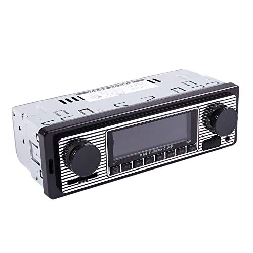 TOOGOO Reproductor de MP3 Radio Vintage para Coche Audio Estereo de USB AUX para el Coche