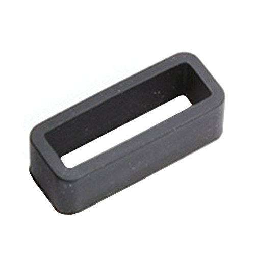 TOOGOO Retenedor de correa para reloj Negro Hebilla de Caucho de anillo 20mm