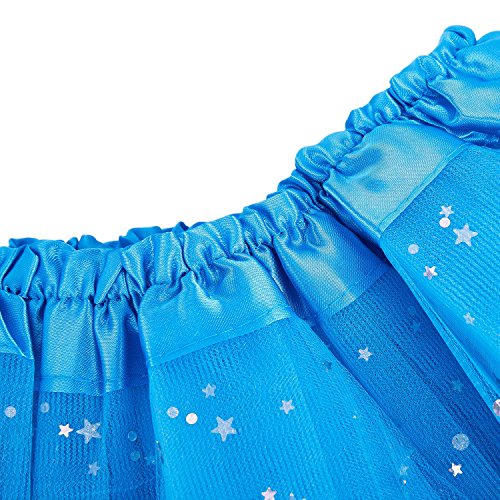 TOOGOO Smart Baby Girl Clothes Stars Lentejuelas Enagua Ballet Danza Fluffy Tutu Falda Azul claro