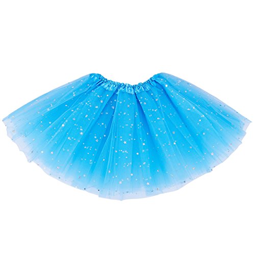 TOOGOO Smart Baby Girl Clothes Stars Lentejuelas Enagua Ballet Danza Fluffy Tutu Falda Azul claro