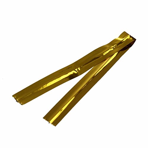 TOOGOO(R) 100 PC hierro de alambre dorado cierre de torsion de corbata bolsa de dulces galleta lollipops