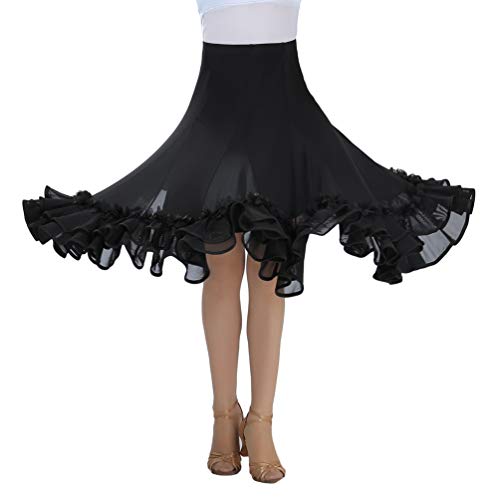 Tookang Falda de Danza para Mujer Traje de Baile Flamenco Sevillanas Tango Clásica Skirts Falda Plisada Falda de la Rodilla Tookang Falda de Danza para Mujer Traje de Baile Flamenco Sevillanas Tango Clásica Skirts Falda Plisada Falda de la Rodilla