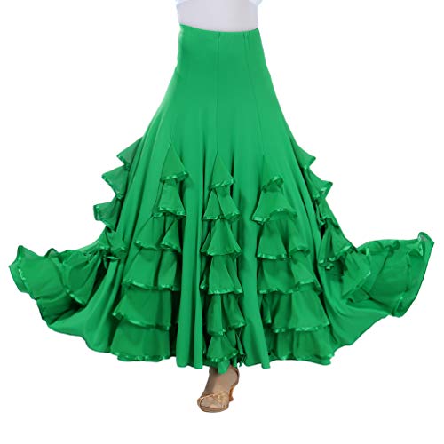 Tookang Flamenco Falda Grande del Columpio Vestido de Baile Moderno Tutu con Lentejuelas de Malla Baile de Salón Tookang Flamenco Falda Grande del Columpio Vestido de Baile Moderno Tutu con Lentejuelas de Malla Baile de Salón