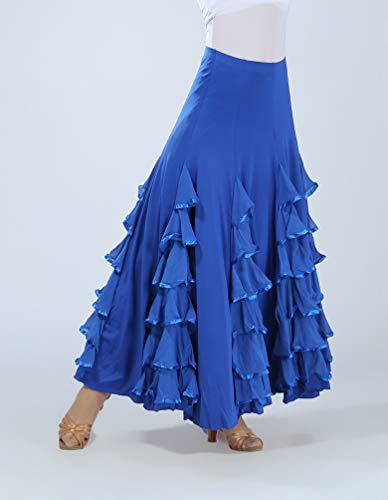 Tookang Flamenco Falda Grande del Columpio Vestido de Baile Moderno Tutu con Lentejuelas de Malla Baile de Salón Tookang Flamenco Falda Grande del Columpio Vestido de Baile Moderno Tutu con Lentejuelas de Malla Baile de Salón
