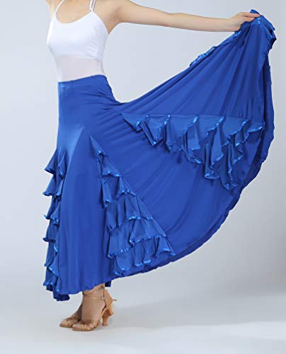 Tookang Flamenco Falda Grande del Columpio Vestido de Baile Moderno Tutu con Lentejuelas de Malla Baile de Salón Tookang Flamenco Falda Grande del Columpio Vestido de Baile Moderno Tutu con Lentejuelas de Malla Baile de Salón
