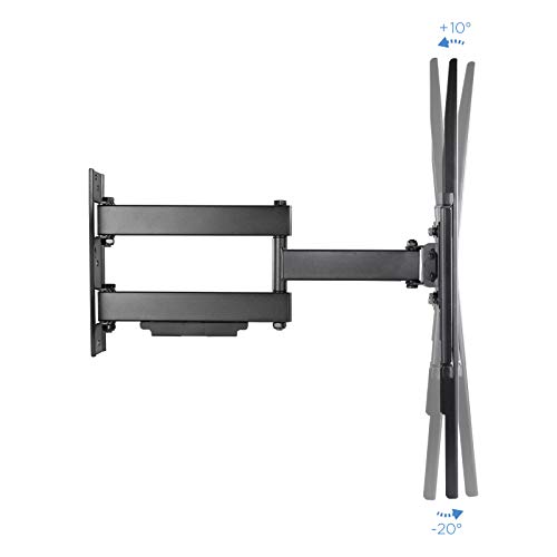 TooQ LP6070TN-B - Soporte fijo inclinable y giratorio de pared para monitor/TV/LED de 37" a 70", hasta 50kg de peso, distancia a la pared 60mm hasta 473mm, inclinacion -10º, giro 180º, formato VESA hasta 600x400, color negro