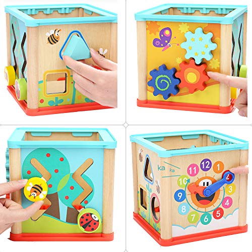 TOP BRIGHT Cubo de Actividades 5 en 1 - Centro de Actividad de Madera para Bebés y Niños de 1, 2 años de Edad - Centro Educativo - Laberinto, Engranajes y Bloques - Juguete Divertido para Niños Niñas TOP BRIGHT Cubo de Actividades 5 en 1 - Centro de Actividad de Madera para Bebés y Niños de 1, 2 años de Edad - Centro Educativo - Laberinto, Engranajes y Bloques - Juguete Divertido para Niños Niñas