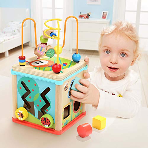 TOP BRIGHT Cubo de Actividades 5 en 1 - Centro de Actividad de Madera para Bebés y Niños de 1, 2 años de Edad - Centro Educativo - Laberinto, Engranajes y Bloques - Juguete Divertido para Niños Niñas TOP BRIGHT Cubo de Actividades 5 en 1 - Centro de Actividad de Madera para Bebés y Niños de 1, 2 años de Edad - Centro Educativo - Laberinto, Engranajes y Bloques - Juguete Divertido para Niños Niñas