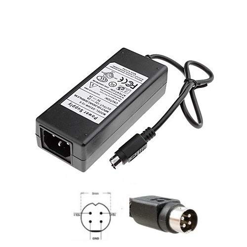 TOP CHARGEUR * Adaptador Alimentación Cargador Corriente 12V 5V 2A 4 Pin Reemplazo Recambio STOREX SPP34-12.0/5.0-2000 Disco Duro Multimedia STOREX Club MPIX-457 HDMI