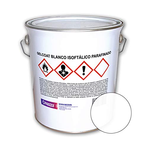 Top Coat - Gelcoat Isoftálico Parafinado Nazza | Color Blanco | Gran resistencia a la intemperie | resistencia a UV e hidrólisis | 1 Kg.