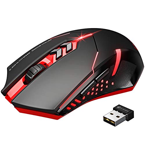 TOPELEK Ratón Gaming Inalámbrico Clic Silencioso 7 Botones USB portátil PC 2.4G óptico inalámbrico 2400 DPI 5 Niveles de ajuste con receptor nano para Windows Mac MacBook Linux-Ultra Ahorro de Energía TOPELEK Ratón Gaming Inalámbrico Clic Silencioso 7 Botones USB portátil PC 2.4G óptico inalámbrico 2400 DPI 5 Niveles de ajuste con receptor nano para Windows Mac MacBook Linux-Ultra Ahorro de Energía