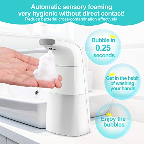 TOPERSUN Dispensador de Jabón Automático Dispensador Inteligente de jabón líquido con Sensor sin Contacto del jabón de touchless automático para Baño Cocina(Blanco,310ML) TOPERSUN Dispensador de Jabón Automático Dispensador Inteligente de jabón líquido con Sensor sin Contacto del jabón de touchless automático para Baño Cocina(Blanco,310ML)