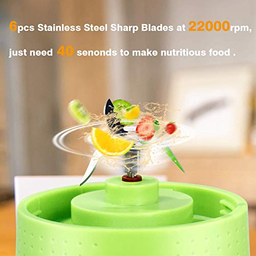 TopEsct Mini Batidora Portátil, 380 ml Personal para Batidos y Smoothies, 4000 mAh Mini Licuadora Portátil con 6 Cuchillas 3D de Acero Inoxidable + Batería Recargable 13oz USB, BPA Free TopEsct Mini Batidora Portátil, 380 ml Personal para Batidos y Smoothies, 4000 mAh Mini Licuadora Portátil con 6 Cuchillas 3D de Acero Inoxidable + Batería Recargable 13oz USB, BPA Free