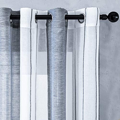 Topfinel Cortinas Dormitorio Cocina Infantiles Moderno Rayas Translúcidas netas Visillos Paneles para Ventanas niños Habitaciones Gasa con Blanco de Ojales,140x225cm 1 par Gris Topfinel Cortinas Dormitorio Cocina Infantiles Moderno Rayas Translúcidas netas Visillos Paneles para Ventanas niños Habitaciones Gasa con Blanco de Ojales,140x225cm 1 par Gris