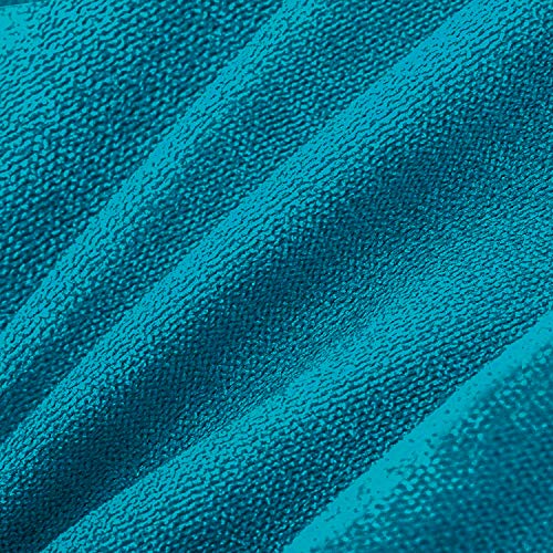 Topfinel Juego 2 Fundas Cojines Hogar Algodón Lino Decorativa Chenilla Almohadas Fundas de Color sólido para Sala de Estar sofás 45x45cm Azul Turquesa