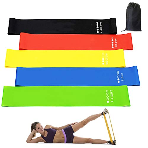 TOPJESS Bandas Elasticas Fitness, Gomas Elasticas Musculacion, Cintas Elasticas Musculacion Set, Cintas Elásticas Fitness, Cintas Elásticas de Resistencia, 5 Bandas Resistencia