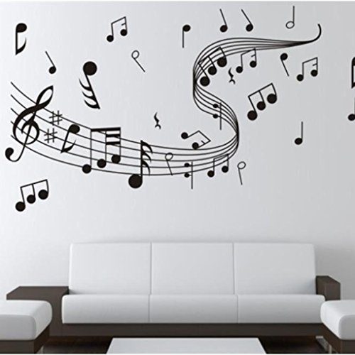Topker Notas de la música Vinilo decorativo de pared Vinilo decorativo de vinilo decorativo Decoración del hogar