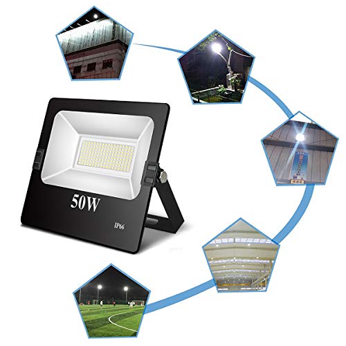 Toplanet 50w Floodlight Led Foco Proyector Led para Exterior Iluminación Decoración 6500k IP66 Negro Toplanet 50w Floodlight Led Foco Proyector Led para Exterior Iluminación Decoración 6500k IP66 Negro