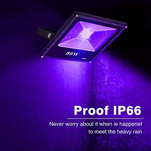 TOPLANET Luz Negra LED Lámpara 50W-2-Pack Impermeable IP66 Barra Ultravioleta Iluminación de Escenario 2m Cable de Alimentación para Bar Discoteca DJ Disco Halloween Navidad Fiesta Boda