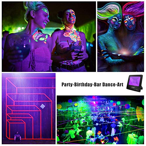 TOPLANET Luz Negra LED Lámpara 50W-2-Pack Impermeable IP66 Barra Ultravioleta Iluminación de Escenario 2m Cable de Alimentación para Bar Discoteca DJ Disco Halloween Navidad Fiesta Boda TOPLANET Luz Negra LED Lámpara 50W-2-Pack Impermeable IP66 Barra Ultravioleta Iluminación de Escenario 2m Cable de Alimentación para Bar Discoteca DJ Disco Halloween Navidad Fiesta Boda