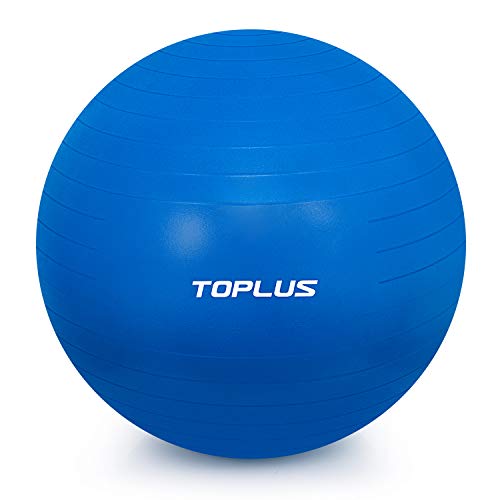 TOPLUS Balón de fitness Yoga, pelota de ejercicio para yoga, pilates, fitness (azul, 65 cm)