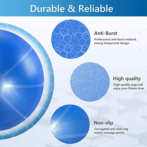 TOPLUS Pelota de gimnasia, extra gruesa, para yoga, resistente a los golpes, pelota de equilibrio con bomba rápida, color azul claro y 65 cm TOPLUS Pelota de gimnasia, extra gruesa, para yoga, resistente a los golpes, pelota de equilibrio con bomba rápida, color azul claro y 65 cm