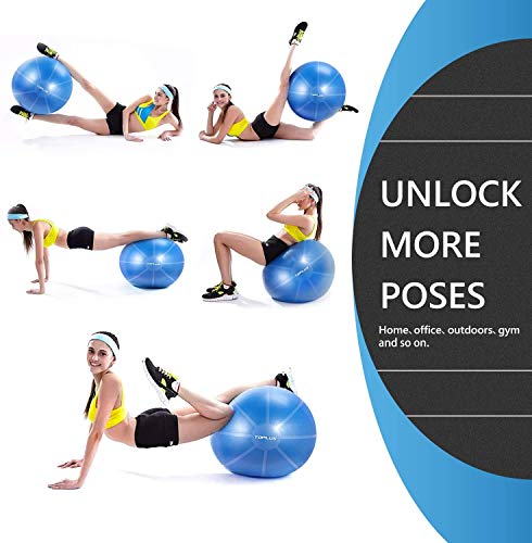 TOPLUS Pelota de gimnasia, extra gruesa, para yoga, resistente a los golpes, pelota de equilibrio con bomba rápida, color azul claro y 65 cm TOPLUS Pelota de gimnasia, extra gruesa, para yoga, resistente a los golpes, pelota de equilibrio con bomba rápida, color azul claro y 65 cm