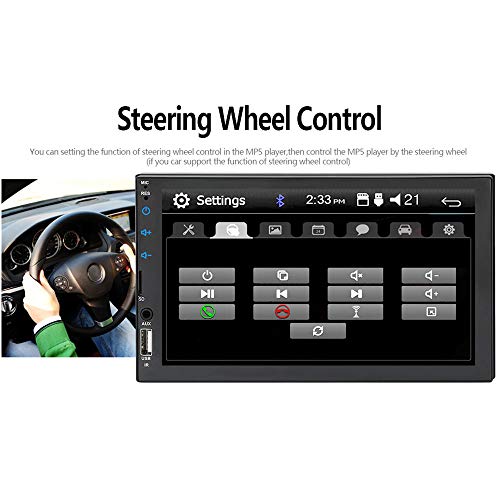 TOPmountain Radio de Coche 2 DIN Car Stereo de 7 Pulgadas HD Pantalla Táctil Bluetooth, Reproductor MP5,Radio FM,Entrada de cámara Trasera Compatible y Control del Volante TOPmountain Radio de Coche 2 DIN Car Stereo de 7 Pulgadas HD Pantalla Táctil Bluetooth, Reproductor MP5,Radio FM,Entrada de cámara Trasera Compatible y Control del Volante