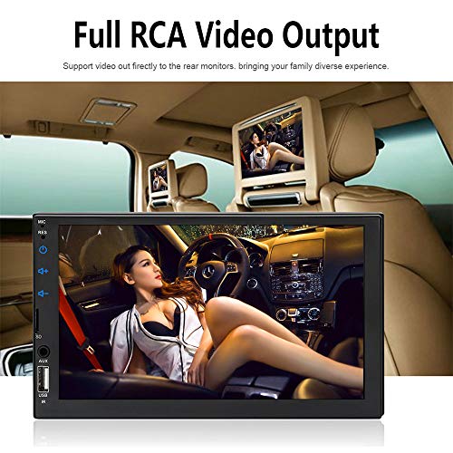 TOPmountain Radio de Coche 2 DIN Car Stereo de 7 Pulgadas HD Pantalla Táctil Bluetooth, Reproductor MP5,Radio FM,Entrada de cámara Trasera Compatible y Control del Volante